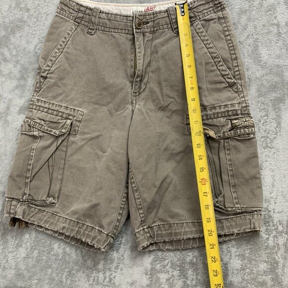 Aeropostale A87 Shorts Mens Size 29x10” Brown Cargo Drawstring Distressed Y2K - Picture 2 of 12